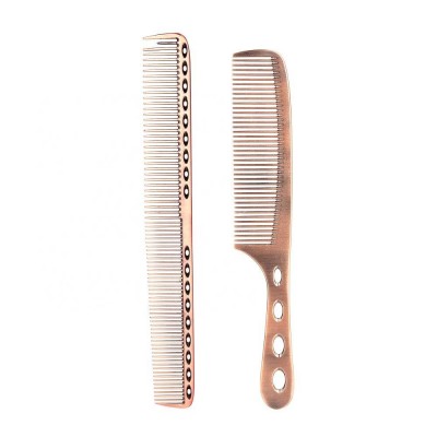 Wide Tooth Comb Logo Hot Straightening Comb Hair Comb with Handle Aluminum Hair Brush