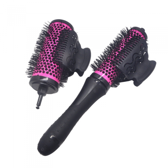 6pcs/set 3 Sizes Detachable Handle Hair Roller Brush With Positioning Clips Aluminum Ceramic Barrel Curler Comb Hairdresser